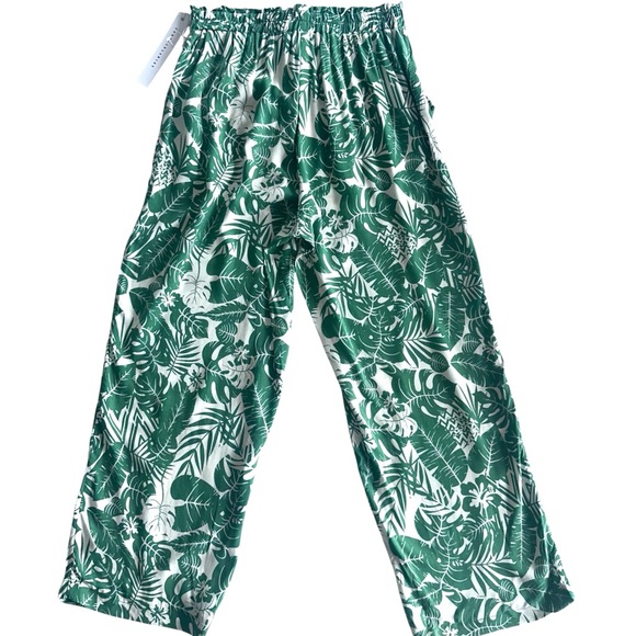 Jane And Delancey Green White Tropical Pants Small Resort Style - Picture 5 of 15